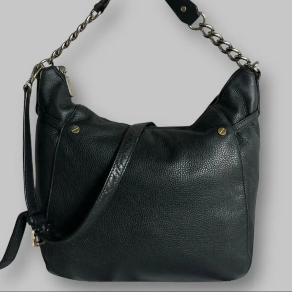 Michael Kors Black Ruched Top and Chain Strap Bag